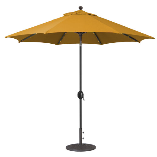 Arlmont & Co. Nadasha 108'' Lighted Market Sunbrella Umbrella & Reviews
